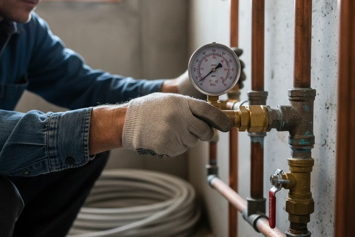 Pressure testing a repaired line during Water Line Repair in Washoe Valley